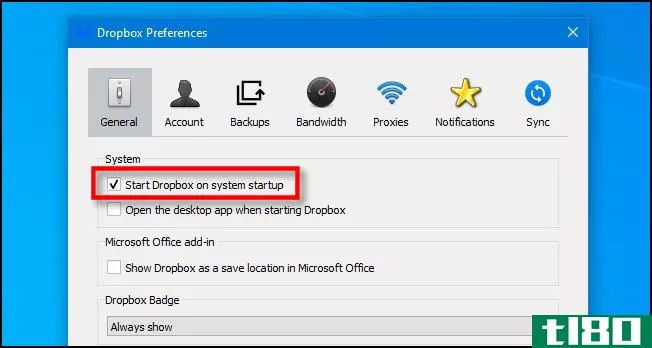 如何阻止dropbox在windows或mac上启动时打开