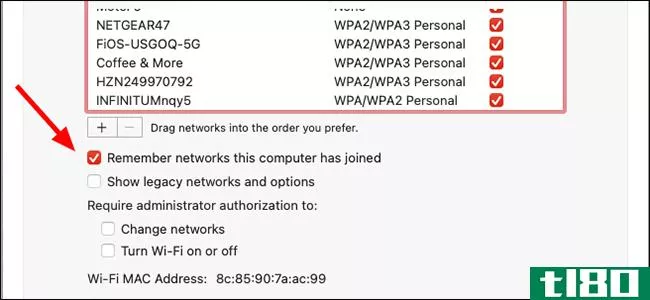 如何忘记mac以前连接的wi-fi网络