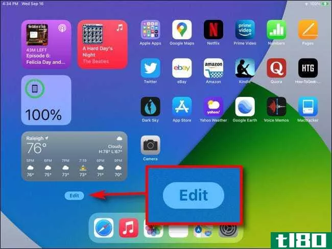 如何在iPadOS14上向ipad主屏幕添加小部件