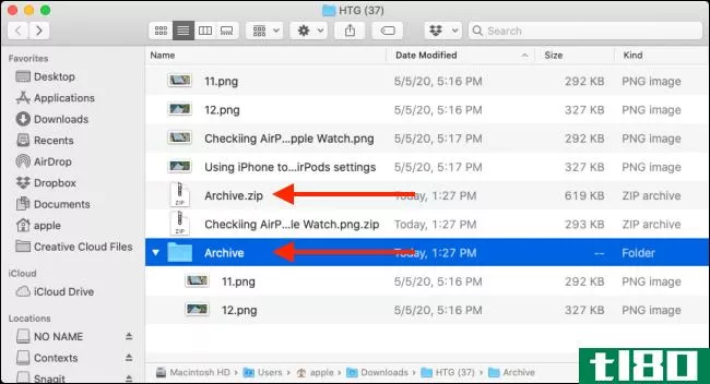 如何在mac上压缩和解压文件和文件夹