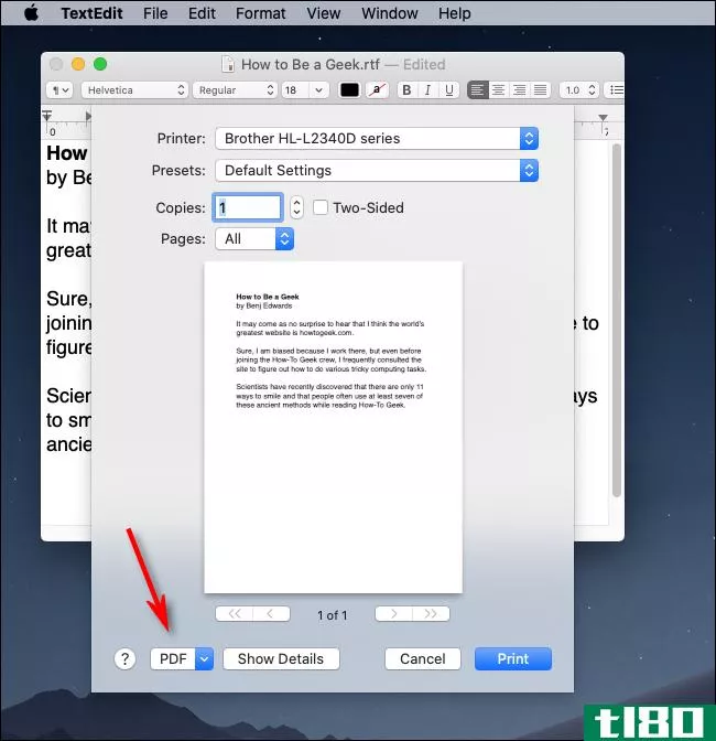 如何在mac上打印为pdf