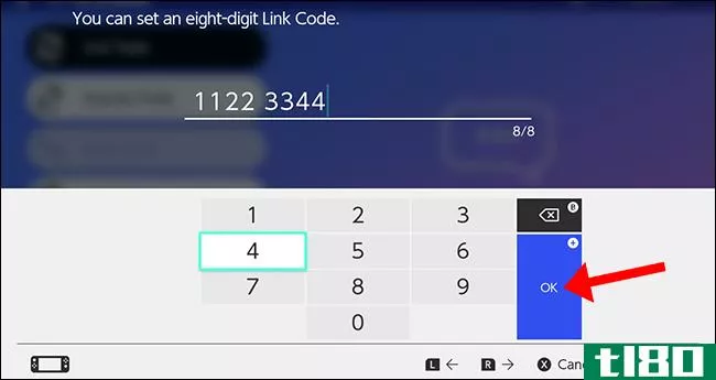 Input the eight-digit code, and then select "OK."