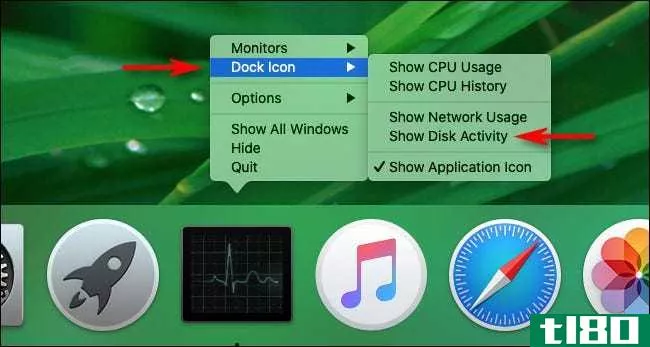 如何监视mac dock上的磁盘活动