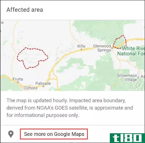 如何在谷歌地图上追踪野火的移动