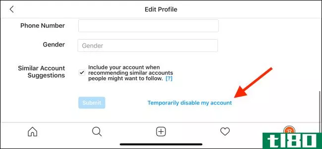 如何暂时禁用instagram帐户