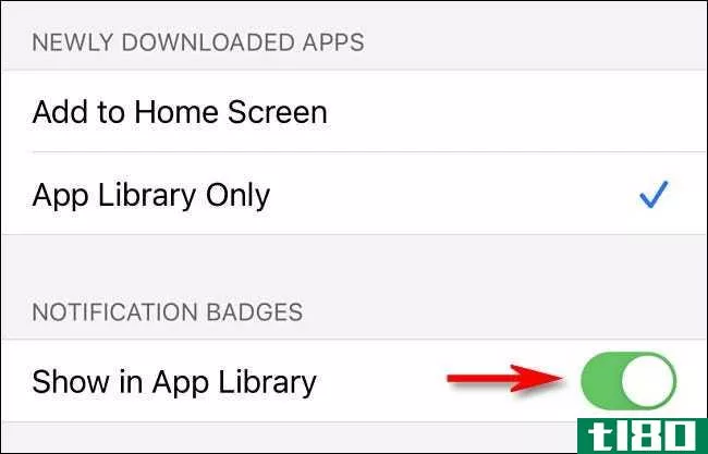 如何在iphone应用程序库中显示或隐藏通知徽章