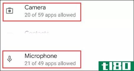 如何查看哪些应用程序可以访问android上的麦克风和摄像头