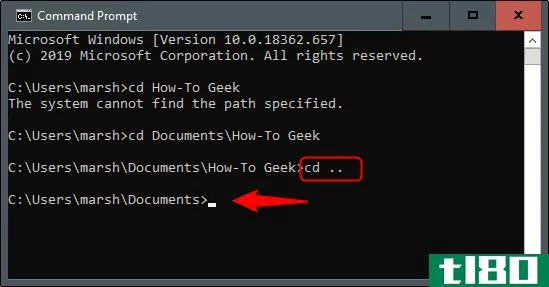 如何在windows10的命令提示符下更改目录