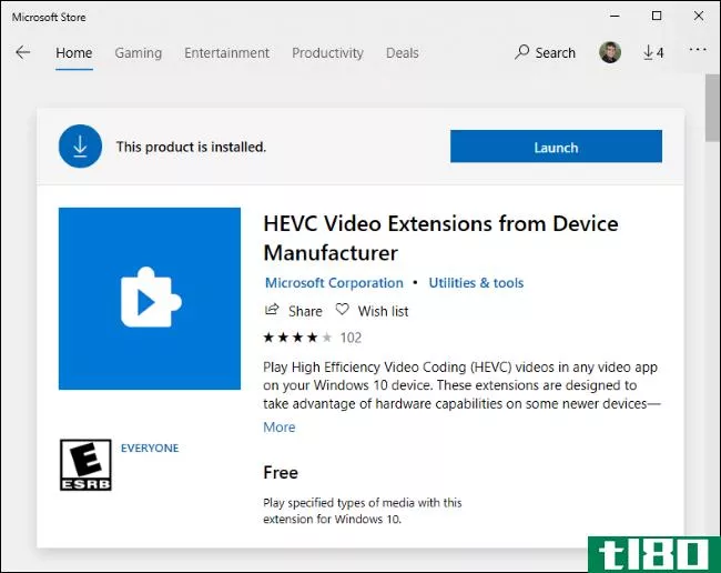 如何在Windows10上安装免费的hevc编解码器（用于h.265视频）