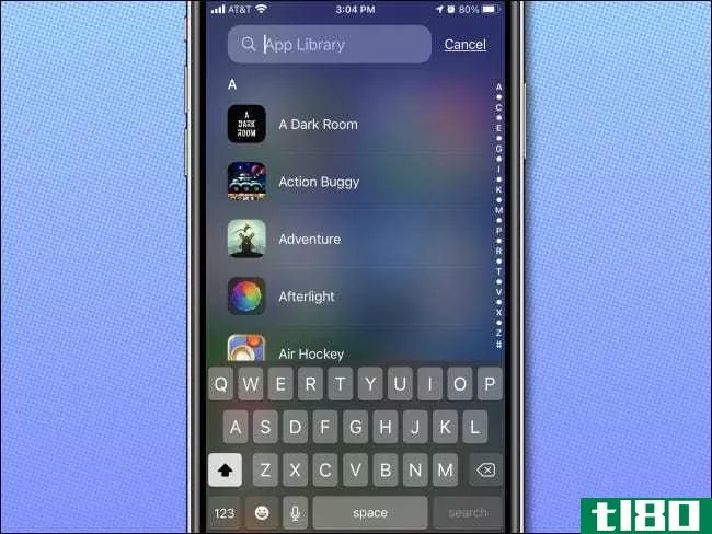 如何查看按字母顺序排列的所有iphone应用程序列表