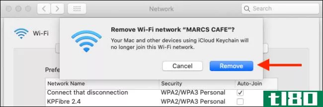 如何在mac上忘记wi-fi网络