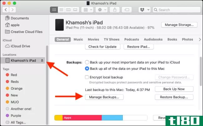 如何在mac上删除iphone和ipad备份