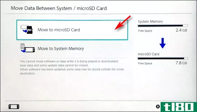 如何将下载的任天堂交换机游戏移动到microsd卡