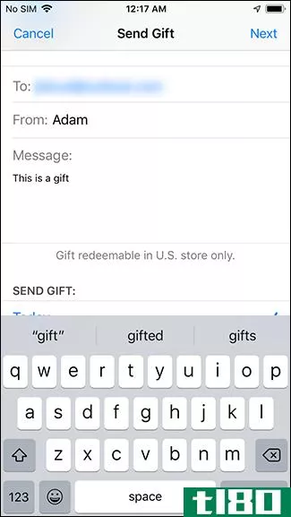 如何将iphone或ipad应用程序作为礼物发送