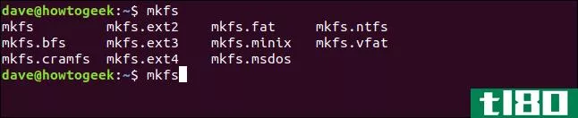 如何在linux上使用mkfs命令