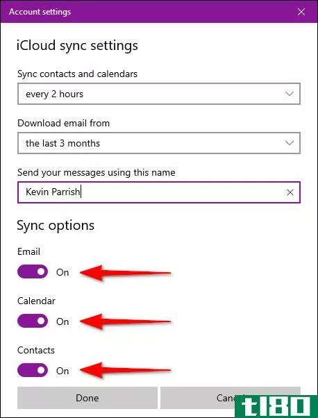 如何在windows 10上设置icloud电子邮件和日历访问