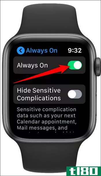如何禁用apple watch的始终显示