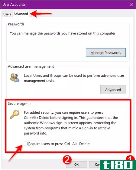 如何启用或禁用windows 10的安全登录