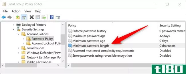 如何在windows10中设置最小密码长度