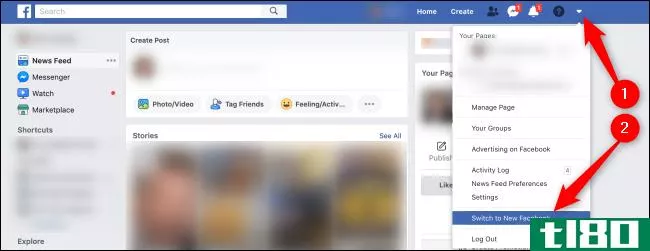 如何切换到新的facebook桌面界面
