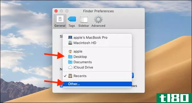 如何在mac上设置默认的finder文件夹