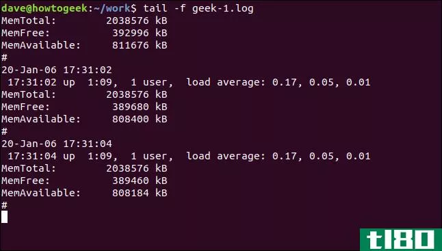 如何在linux上使用tail命令