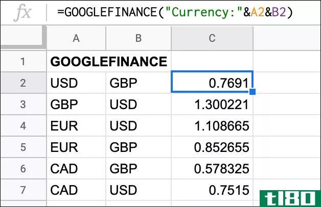 如何在google表中转换货币