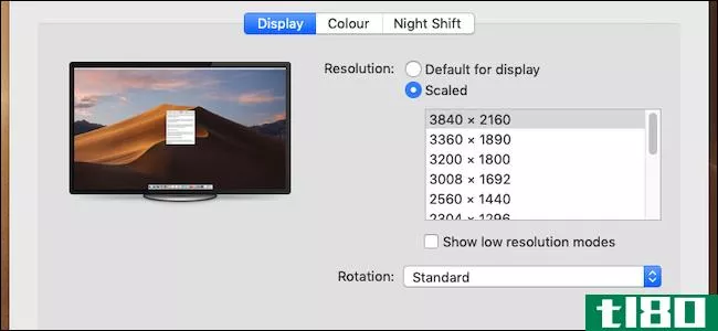 如何在mac上选择精确的显示分辨率