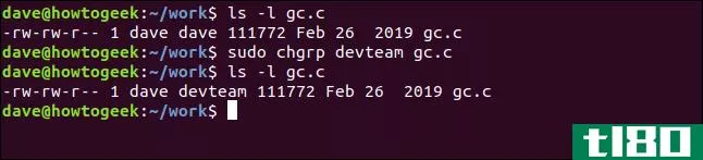 如何在linux上使用chgrp命令