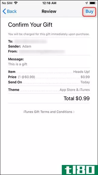 如何将iphone或ipad应用程序作为礼物发送