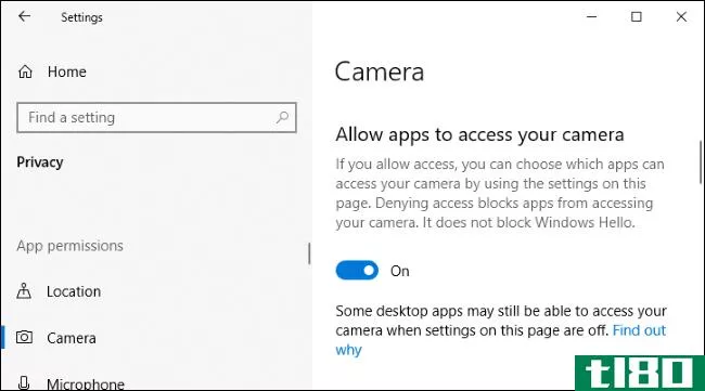 如何在windows 10上查看哪些应用正在使用网络摄像头