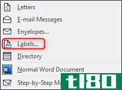 如何从excel列表在word中创建邮件标签