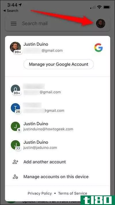 如何在android、iphone和ipad上快速切换gmail帐户