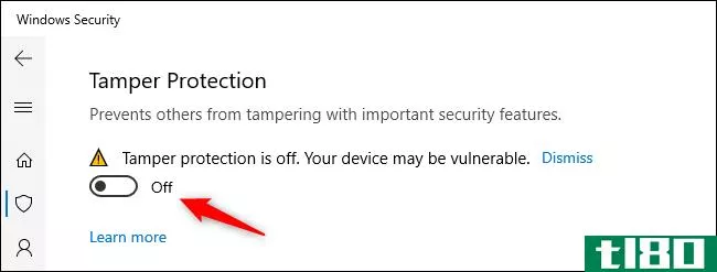 如何在windows 10上为windows安全启用篡改保护