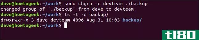 如何在linux上使用chgrp命令