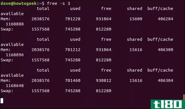 如何在linux上使用free命令