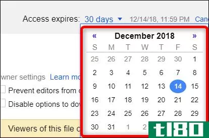 在google驱动器上共享文件时如何设置过期日期