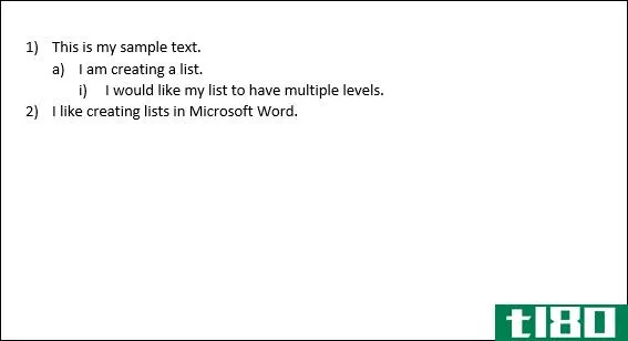 如何在microsoft word中创建和使用多级列表