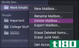 如何在mac上创建或删除邮件中的邮箱