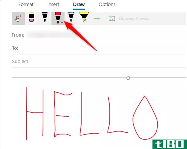 如何在windows10mail中使用绘图工具