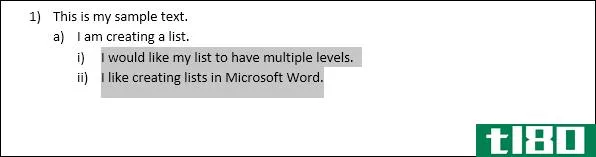 如何在microsoft word中创建和使用多级列表