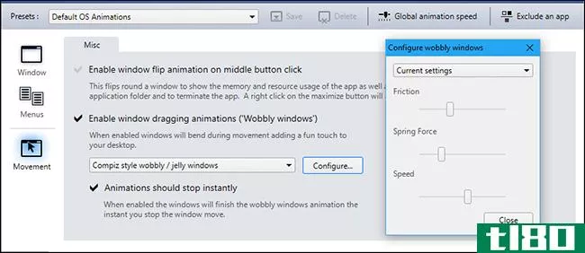 在windows10中添加linux抖动窗口动画