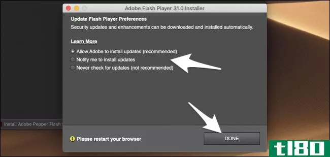 如何在mac上安装和更新flash