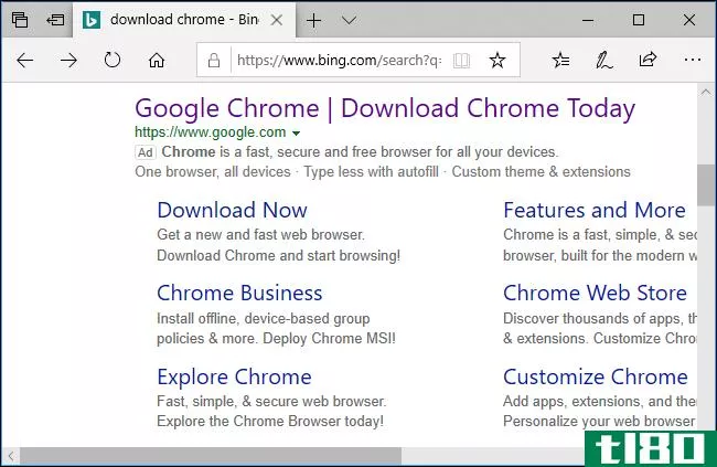 当你搜索chrome时，必应正在推送恶意软件