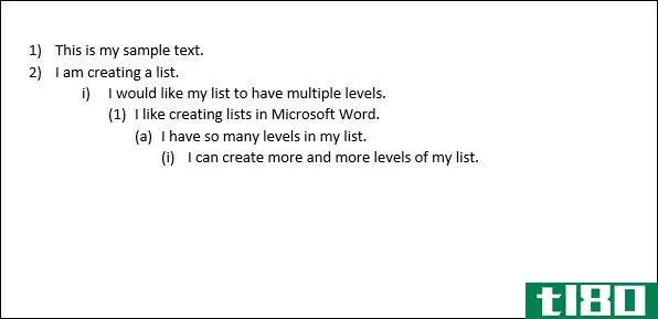 如何在microsoft word中创建和使用多级列表