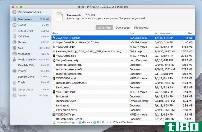 如何在mac上查找和删除大型文件