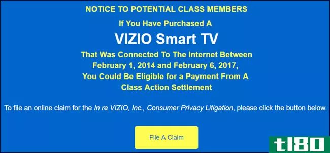 如果你买了一台vizio智能电视，如何获得和解金