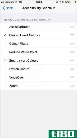 如何反转iphone屏幕的颜色