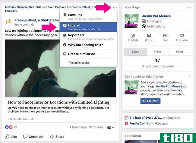 如何在facebook上隐藏特定广告