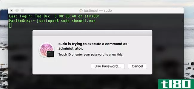 如何在macos上使用touch id运行sudo命令